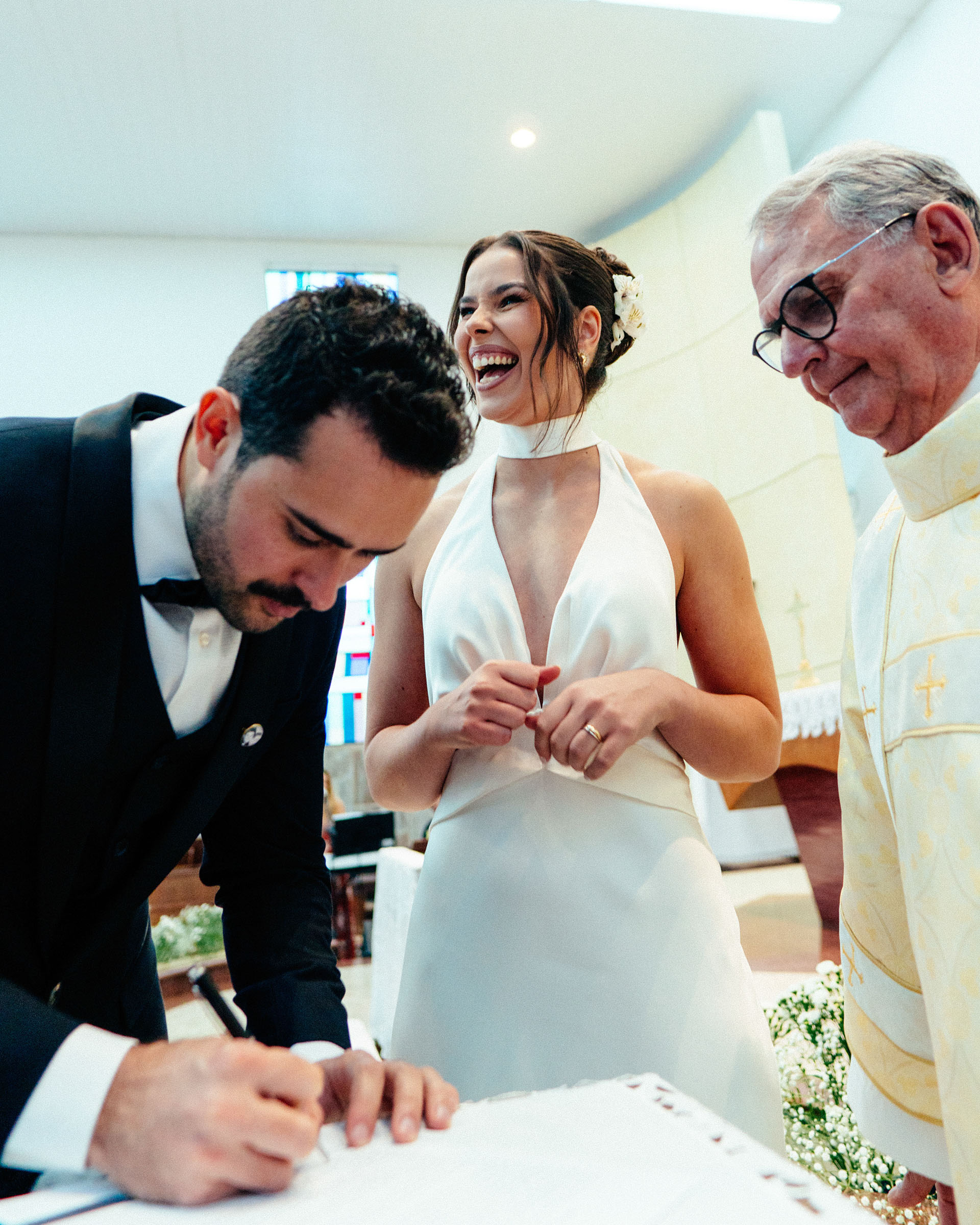 Momento do sim na cerimônia de casamento